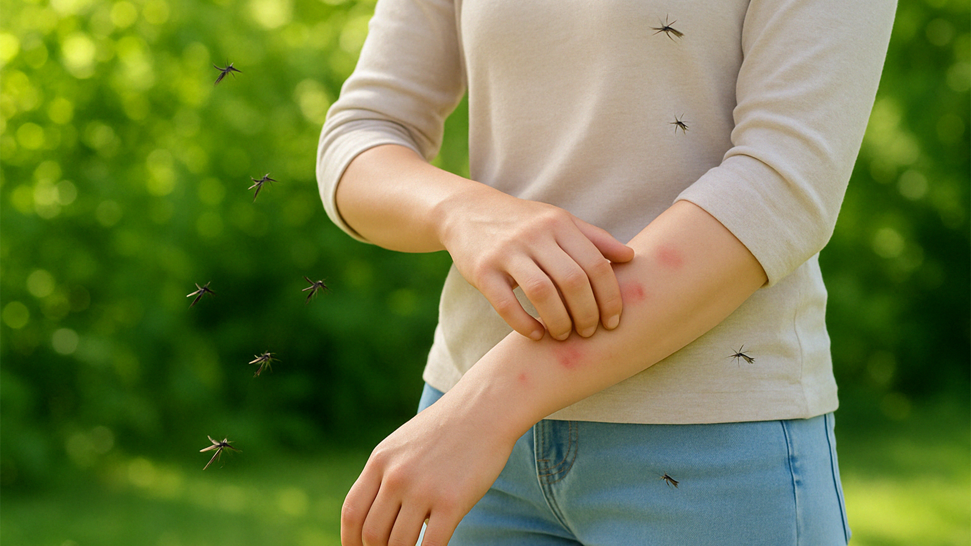 Thrive Pest Pros Clovis CA Pest Control Mosquito Reduction Services Woman Bit By Mosquitoes 1